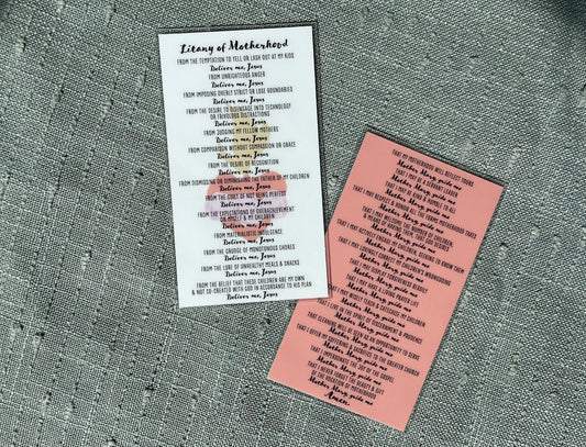 Litany of Motherhood - wallet size prayer card